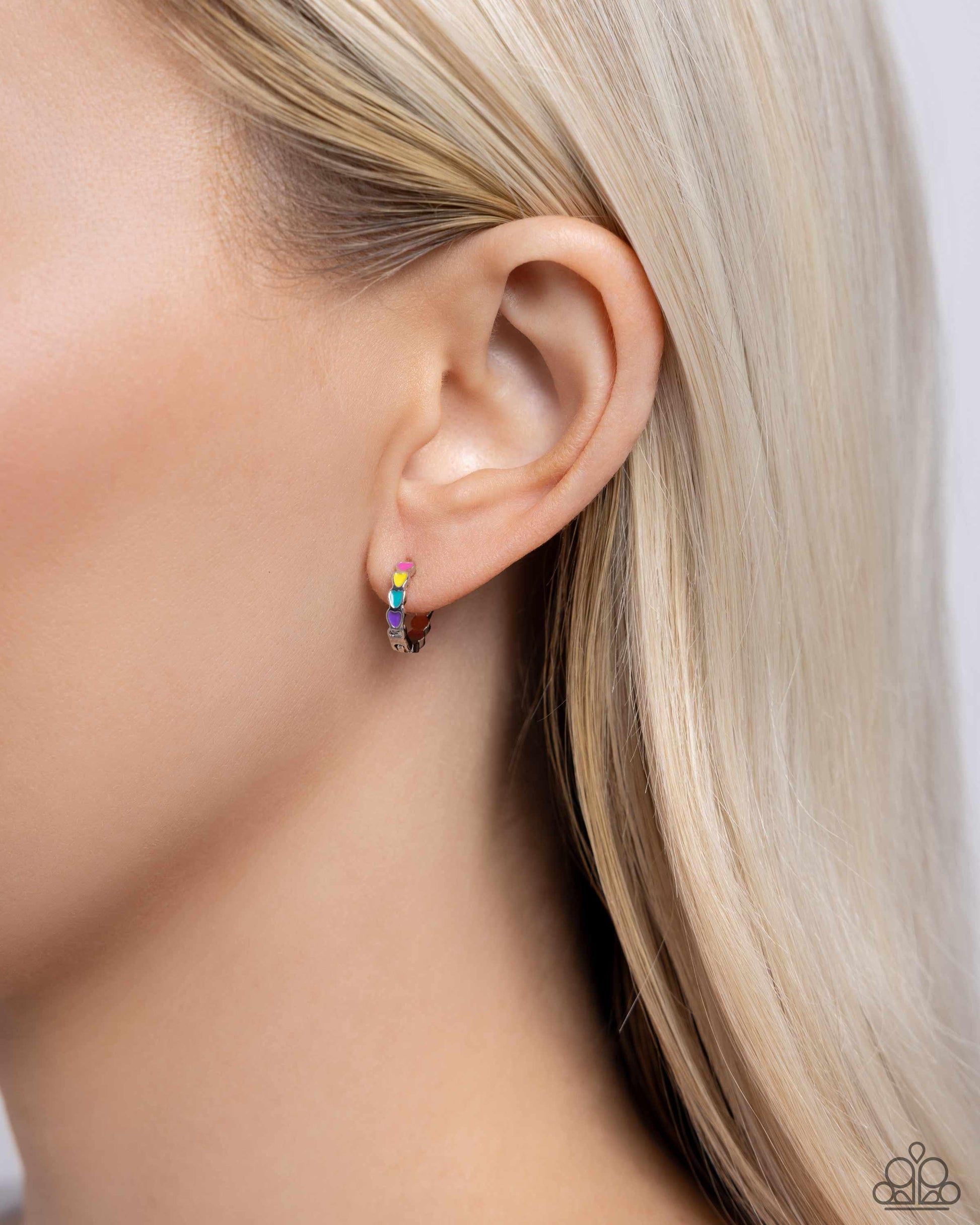 Paparazzi Accessories - Delicate Dalliance - Multicolor Hoop Earrings - Bling by JessieK
