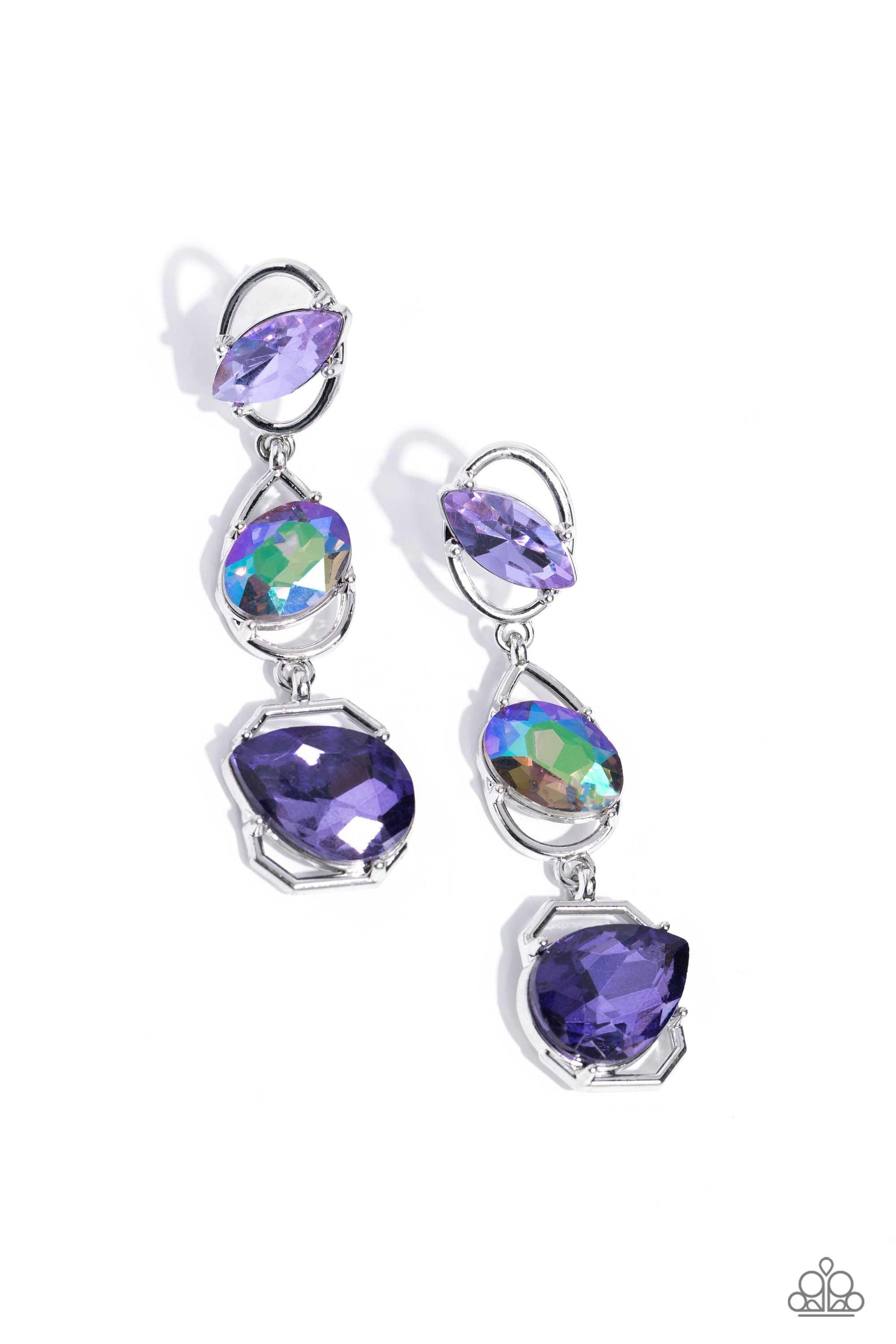 Paparazzi Accessories - Dimensional Dance - Purple Earrings - Bling by JessieK