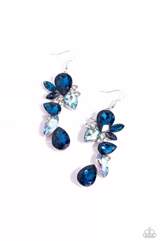 Paparazzi Accessories - Fancy Flaunter - Blue Earrings - Bling by JessieK