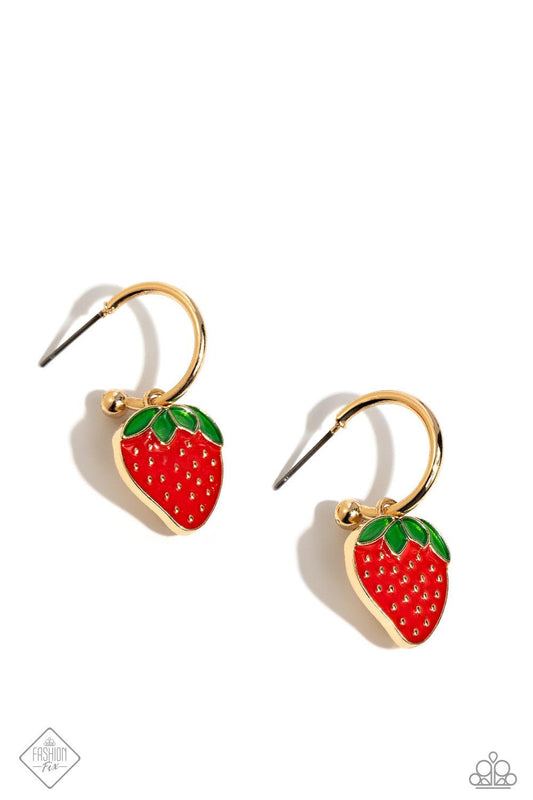 Paparazzi Accessories - Fashionable Fruit - Gold Earrings - Bling by JessieK