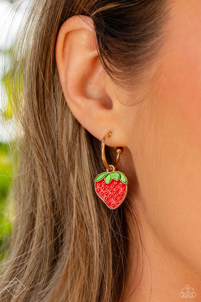 Paparazzi Accessories - Fashionable Fruit - Gold Earrings - Bling by JessieK