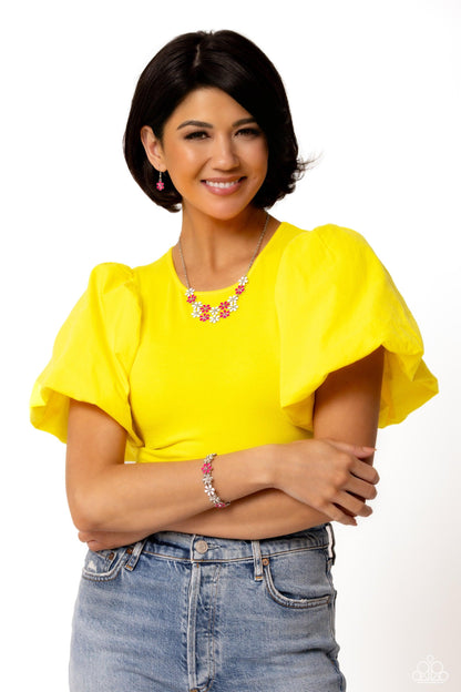 Paparazzi Accessories - Floral Fair - Pink Bracelet - Bling by JessieK