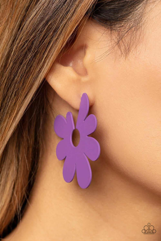 Paparazzi Accessories - Flower Power Fantasy - Purple Earrings - Bling by JessieK