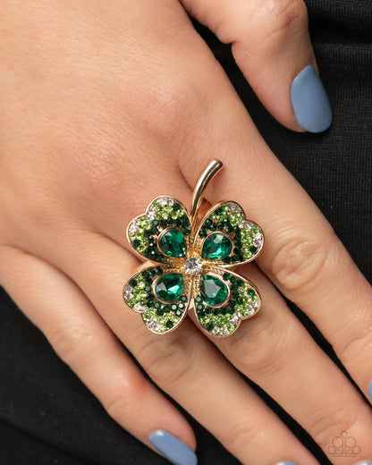 Paparazzi Accessories - Four Leaf Fantasy - Green Ring - Bling by JessieK