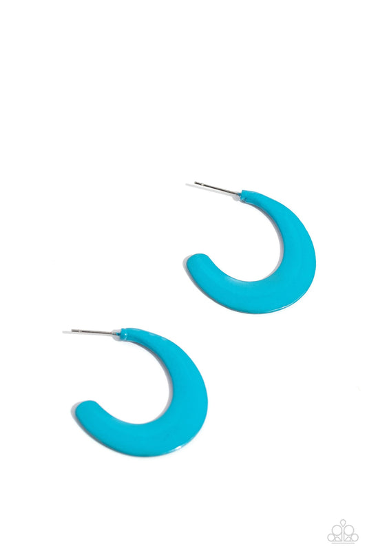 Paparazzi Accessories - Fun-Loving Feature - Blue Hoop Earrings - Bling by JessieK