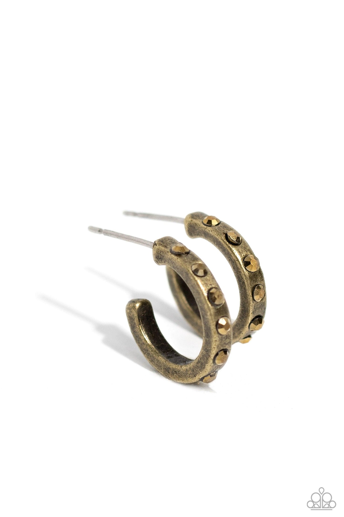Paparazzi Accessories - Gallant Glitz - Brass Dainty Hoop Earrings - Bling by JessieK
