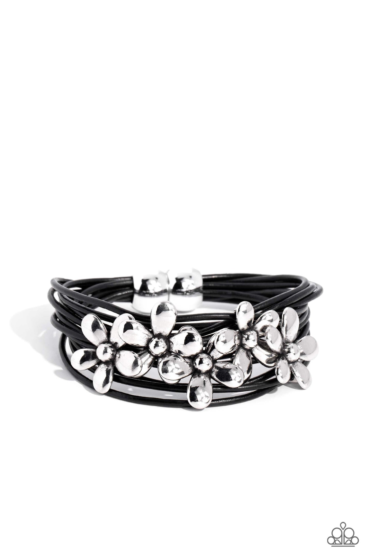 Paparazzi Accessories - Here Comes the BLOOM - Black Bracelet - Bling by JessieK