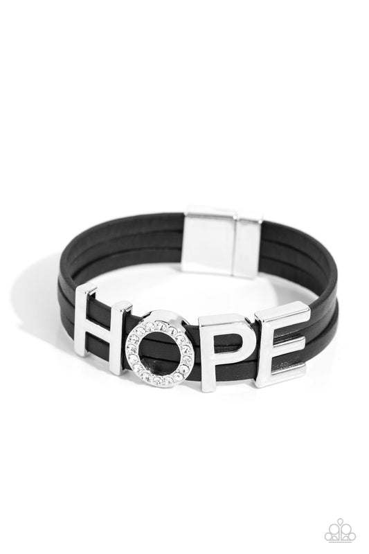 Paparazzi Accessories - Hopeful Haute - Black Bracelet - Bling by JessieK