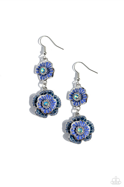 Paparazzi Accessories - Intricate Impression - Blue Earrings - Bling by JessieK