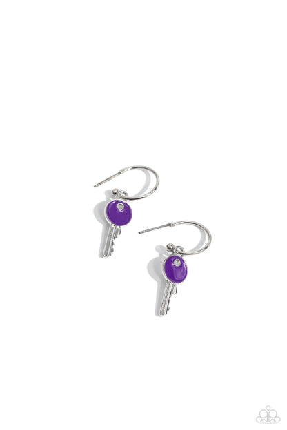 Paparazzi Accessories - Key Performance - Purple Earrings - Bling by JessieK
