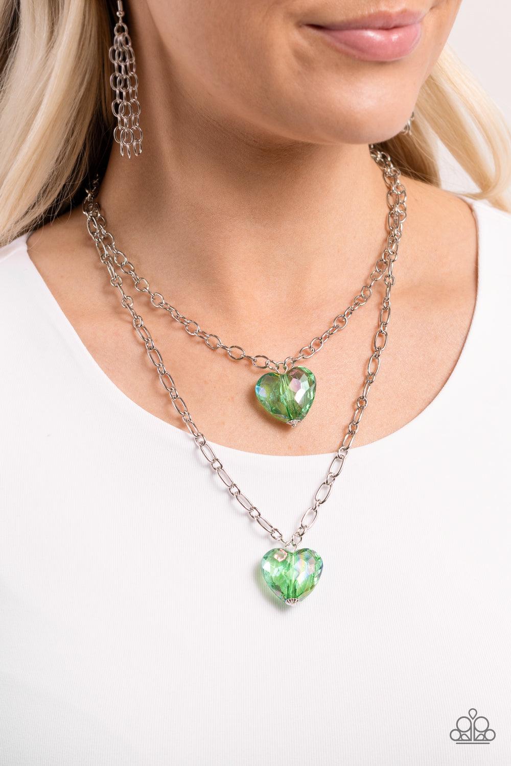 Paparazzi Accessories - Layered Love - Green Necklace - Bling by JessieK
