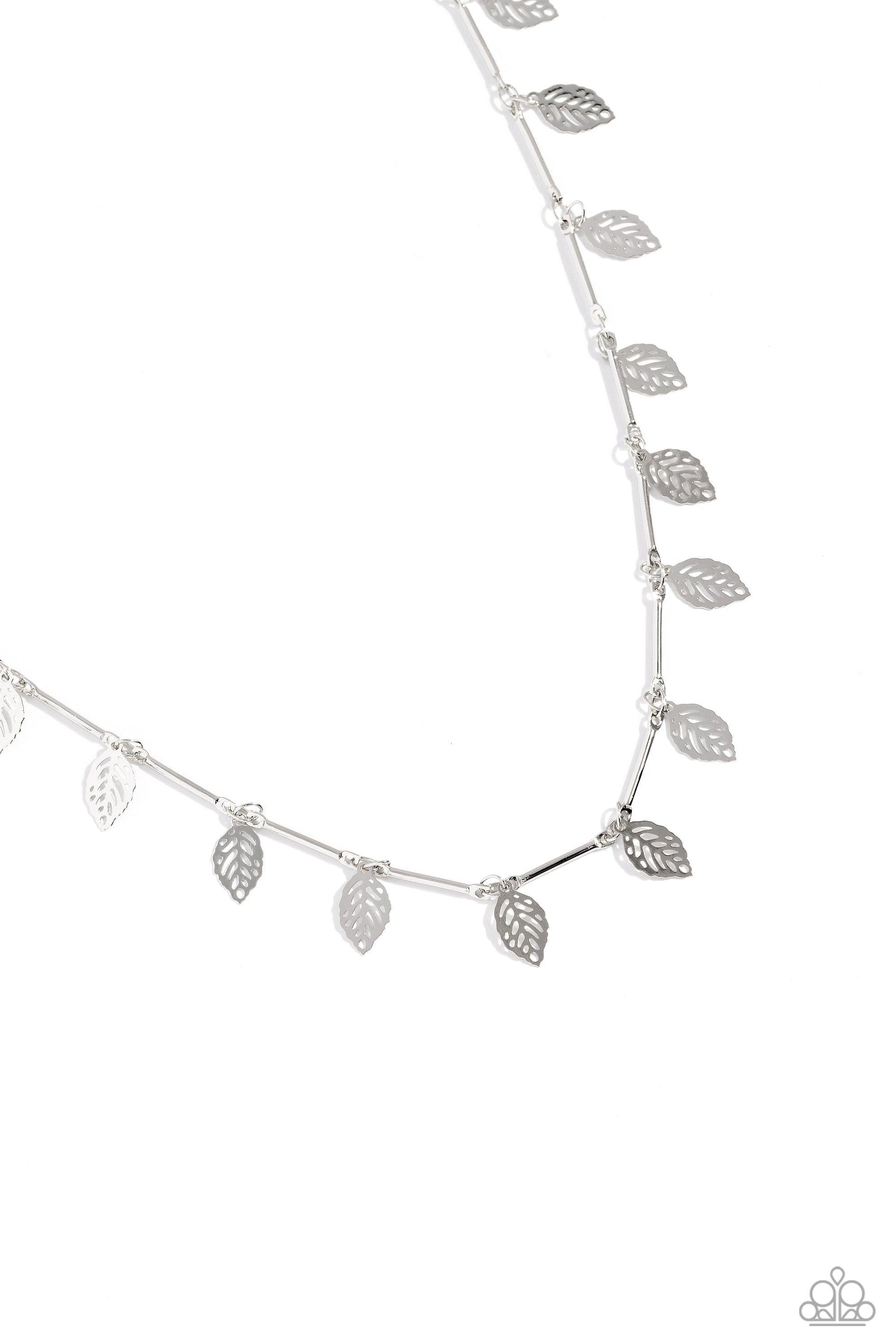 Paparazzi Accessories - LEAF a Light On - Silver Necklace - Bling by JessieK