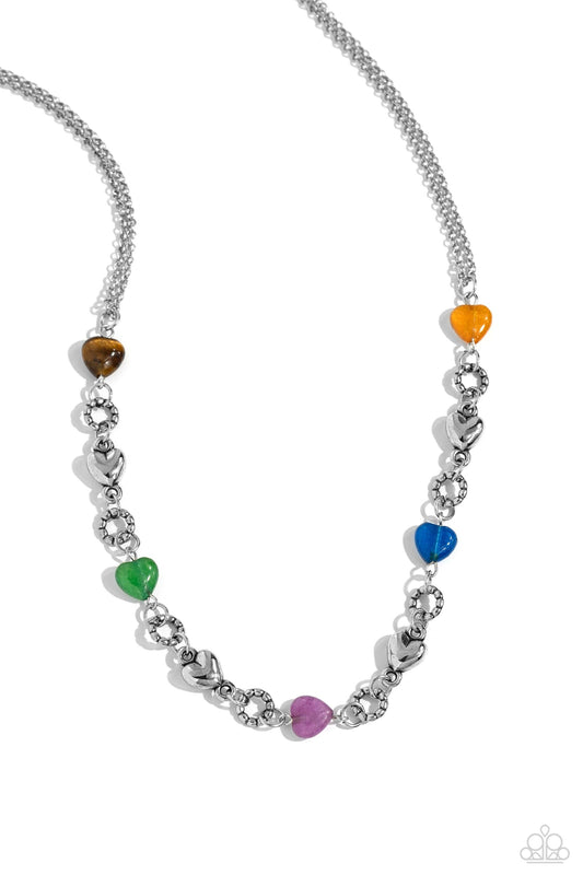 Paparazzi Accessories - My HEARTBEAT Will Go On - Multicolor Necklace - Bling by JessieK