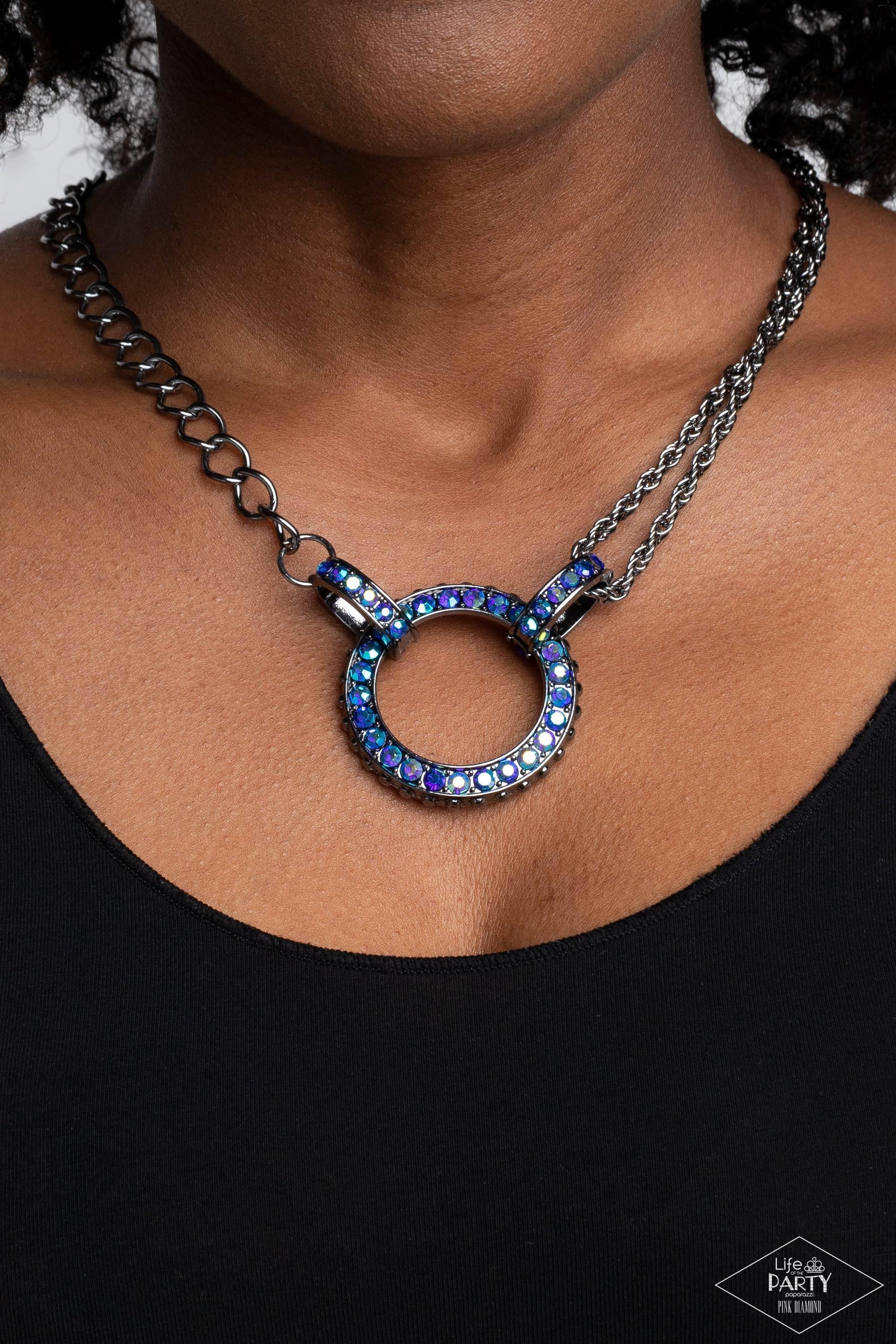 Paparazzi Accessories - Razzle Dazzle - Blue Necklace - Bling by JessieK