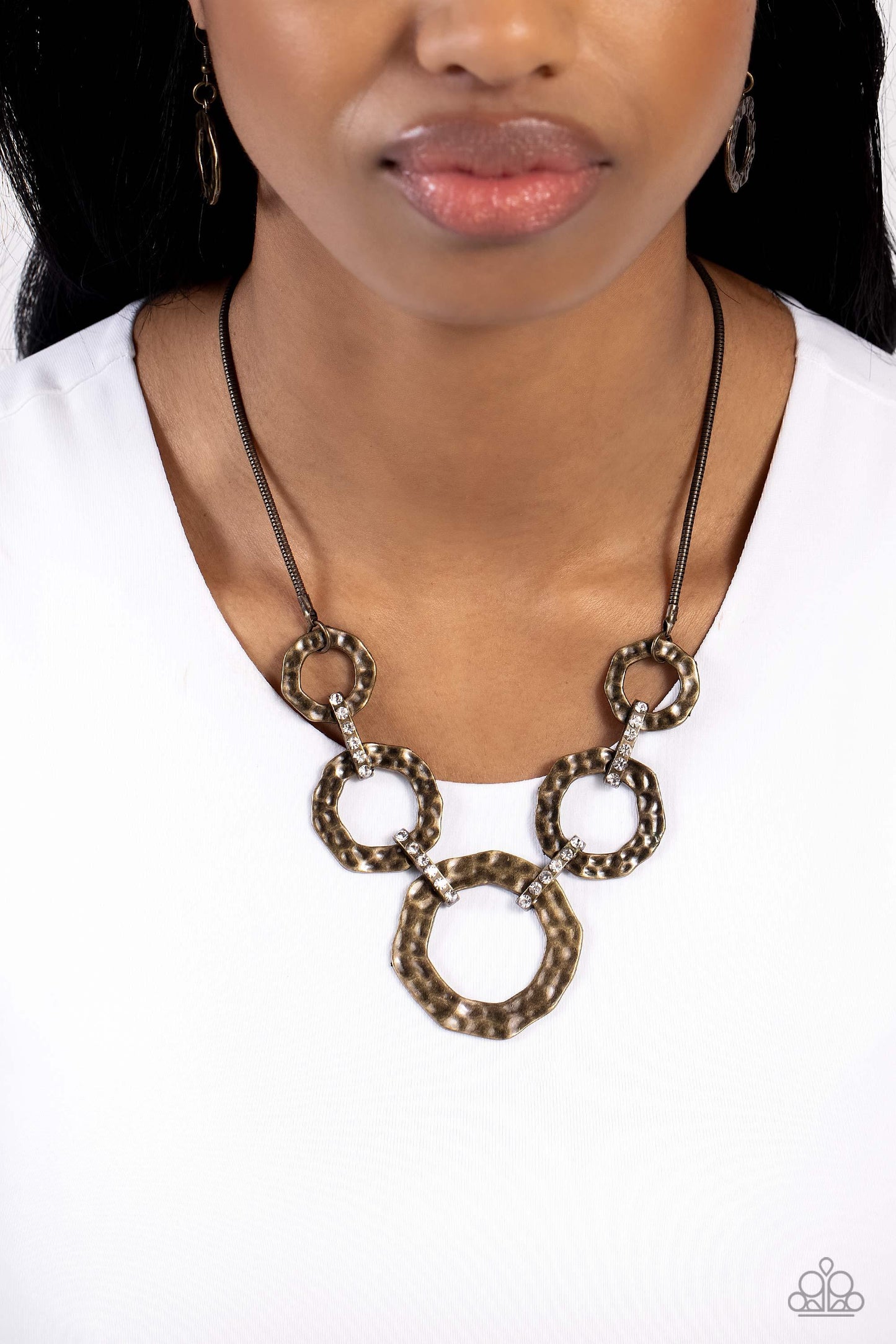 Paparazzi Accessories - Rounded Redux - Brass Necklace - Bling by JessieK