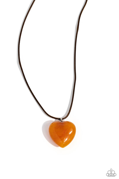 Paparazzi Accessories - Serene Sweetheart - Orange Necklace - Bling by JessieK