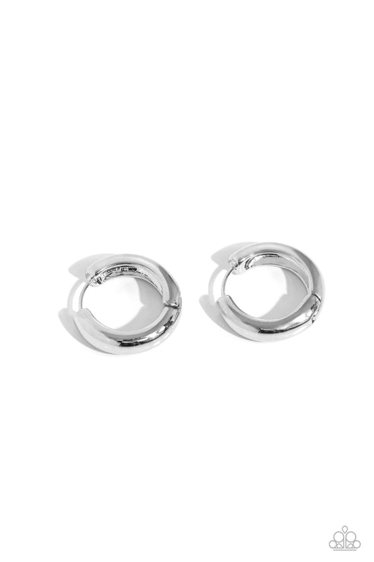 Paparazzi Accessories - Simply Sinuous - Silver Dainty Hoops - Bling by JessieK