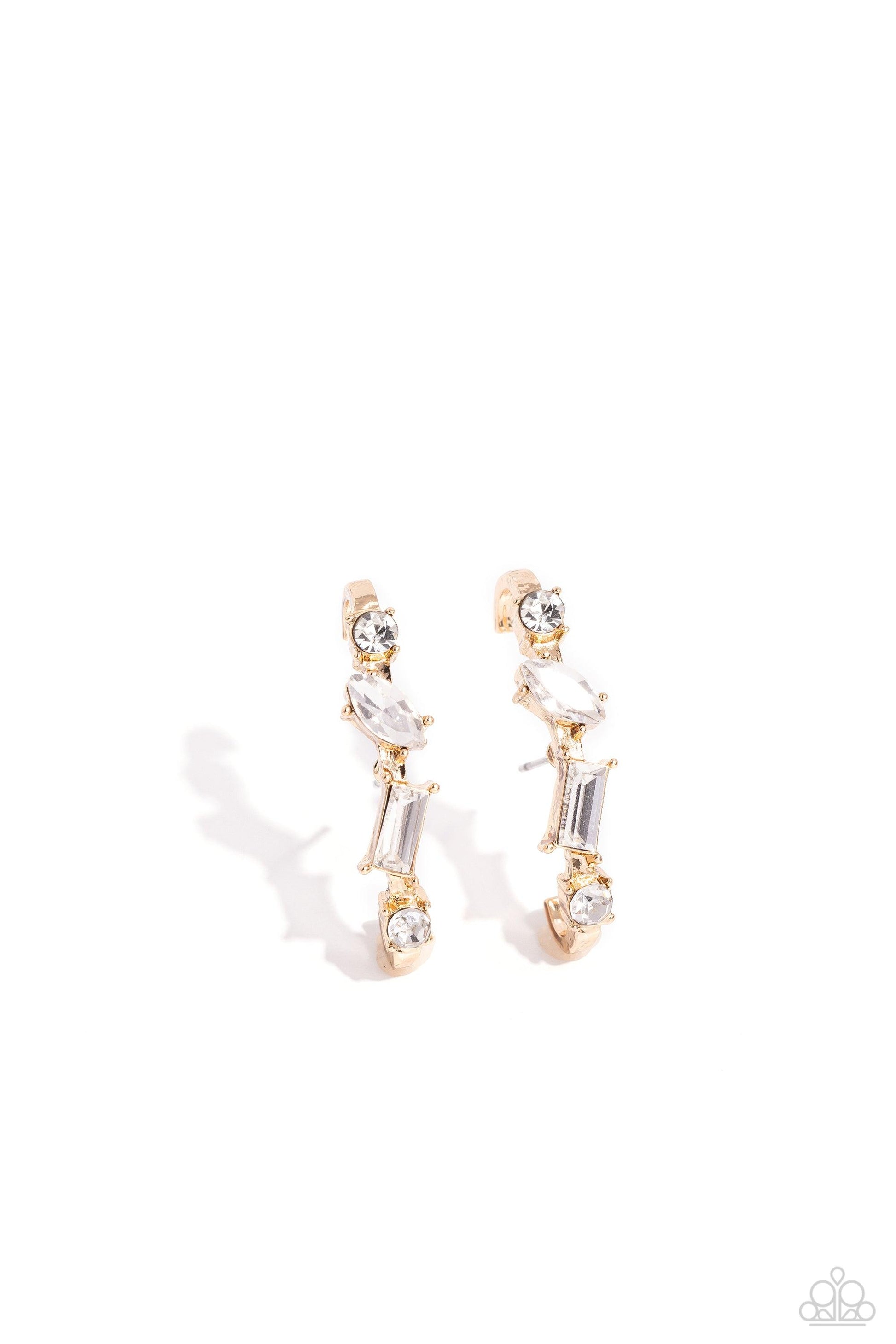 Paparazzi Accessories - Sliding Shimmer - Gold Earrings - Bling by JessieK