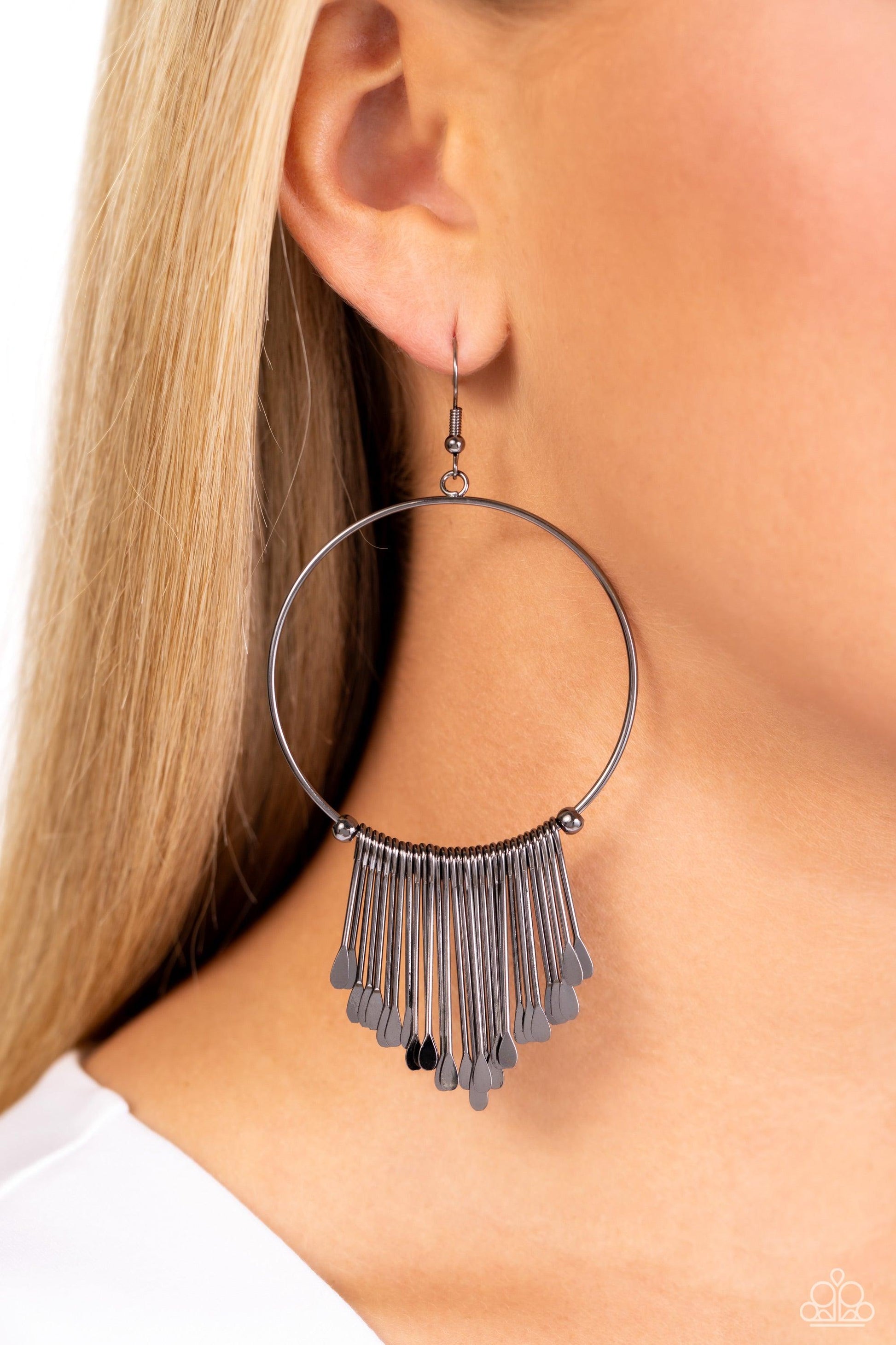 Paparazzi Accessories - The Little Dipper - Black Earrings - Bling by JessieK